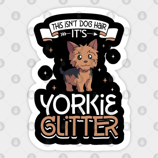 Yorkie glitter Sticker by Modern Medieval Design